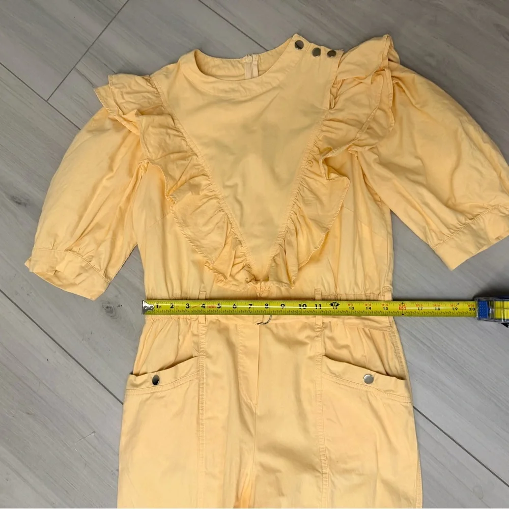 The Truffle Women’s Jumpsuit with Ruffle Detail Yellow Sz M - Picture 7 of 7
